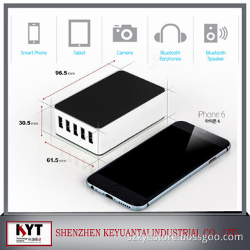5-Port USB Charger UK plug+multi color 32W A High Speed family size Multiple Desktop wall charger